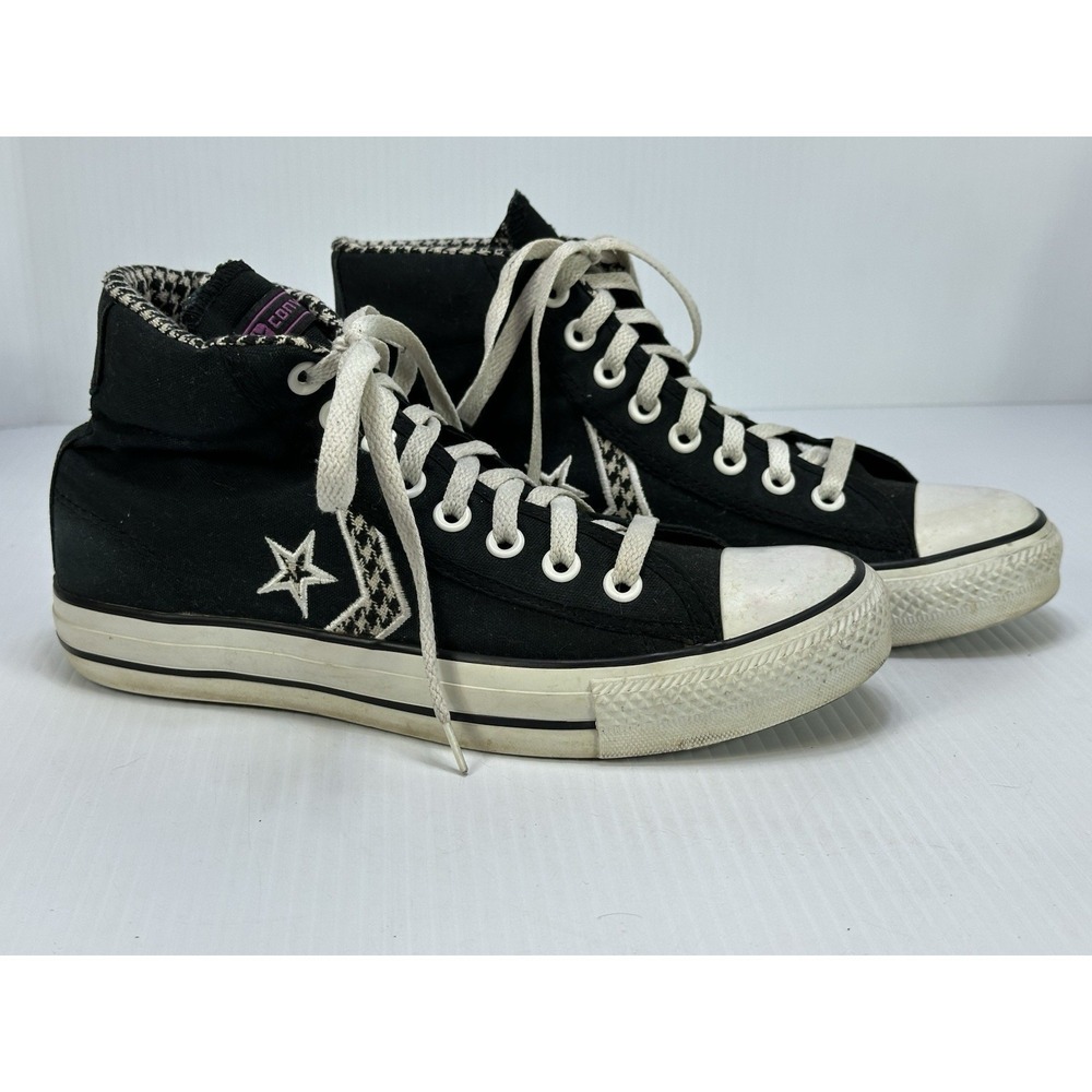 Converse Chuck Taylor All Star Black Houndstooth Canvas High Top Sneakers US 9 - Picture 5 of 16